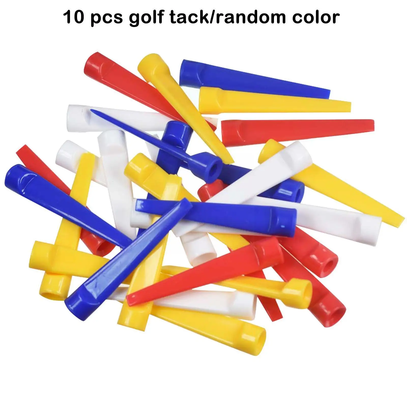 

10pcs 70mm Wedge Golf Tees Plastic Long Flat Tee Golf Practice Training Accessories For Men Women Golf Practice Random Colo B5s4