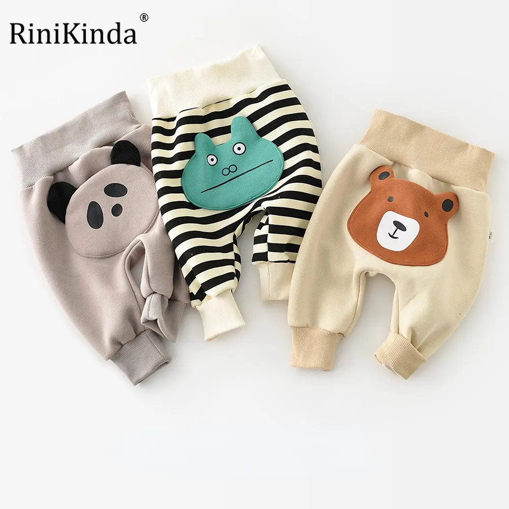 

RiniKinda Newborn Baby Pants 2023 Spring New Cartoon Trousers Baby Big Pp Pants High Waist Loose Cute Clothes Casual Bottoms