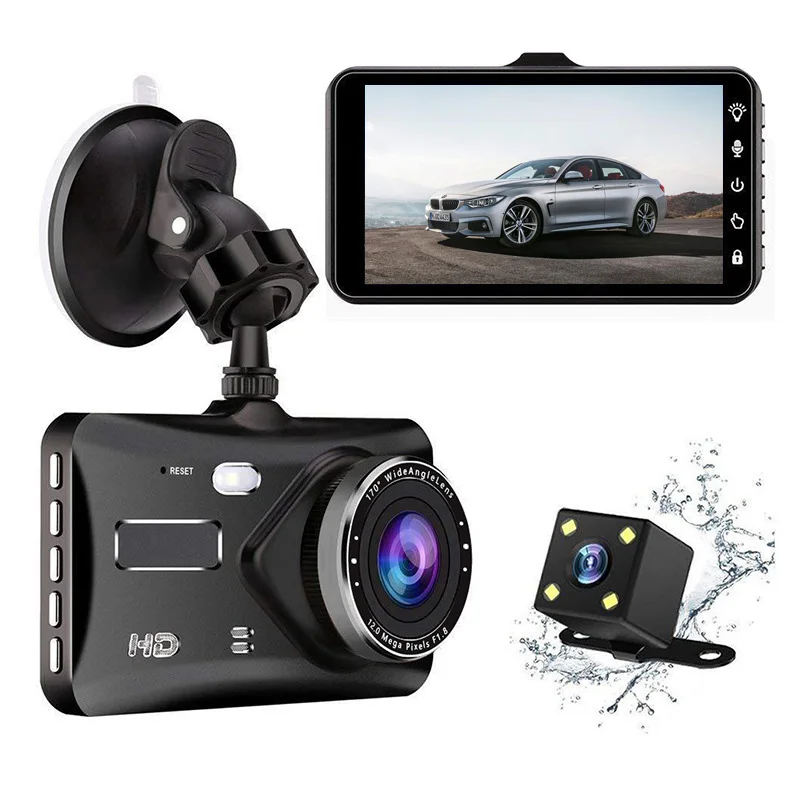 

Dash Cam 1080P HD Loop Recording Night Vision WDR 170° Wide Angle Car DVR Rear View Camera Video Recorder with 4" LCD Display