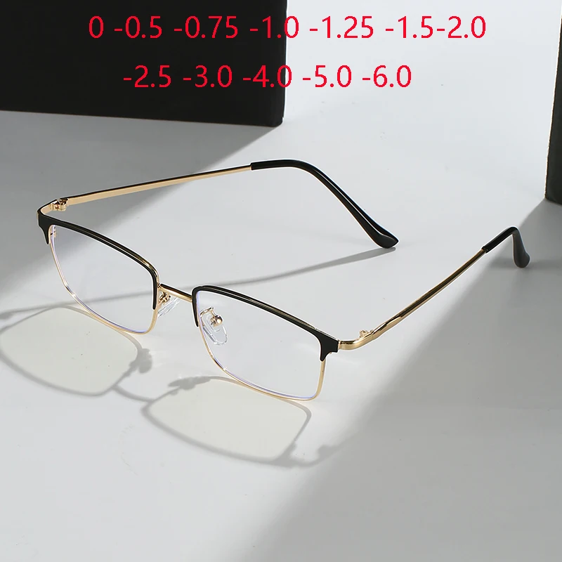 

Очки для близорукости для мужчин и женщин 0-0,5-0,75 до-6,0, рецептурные квадратные фотохромные очки с блокировкой сисветильник для близорукости