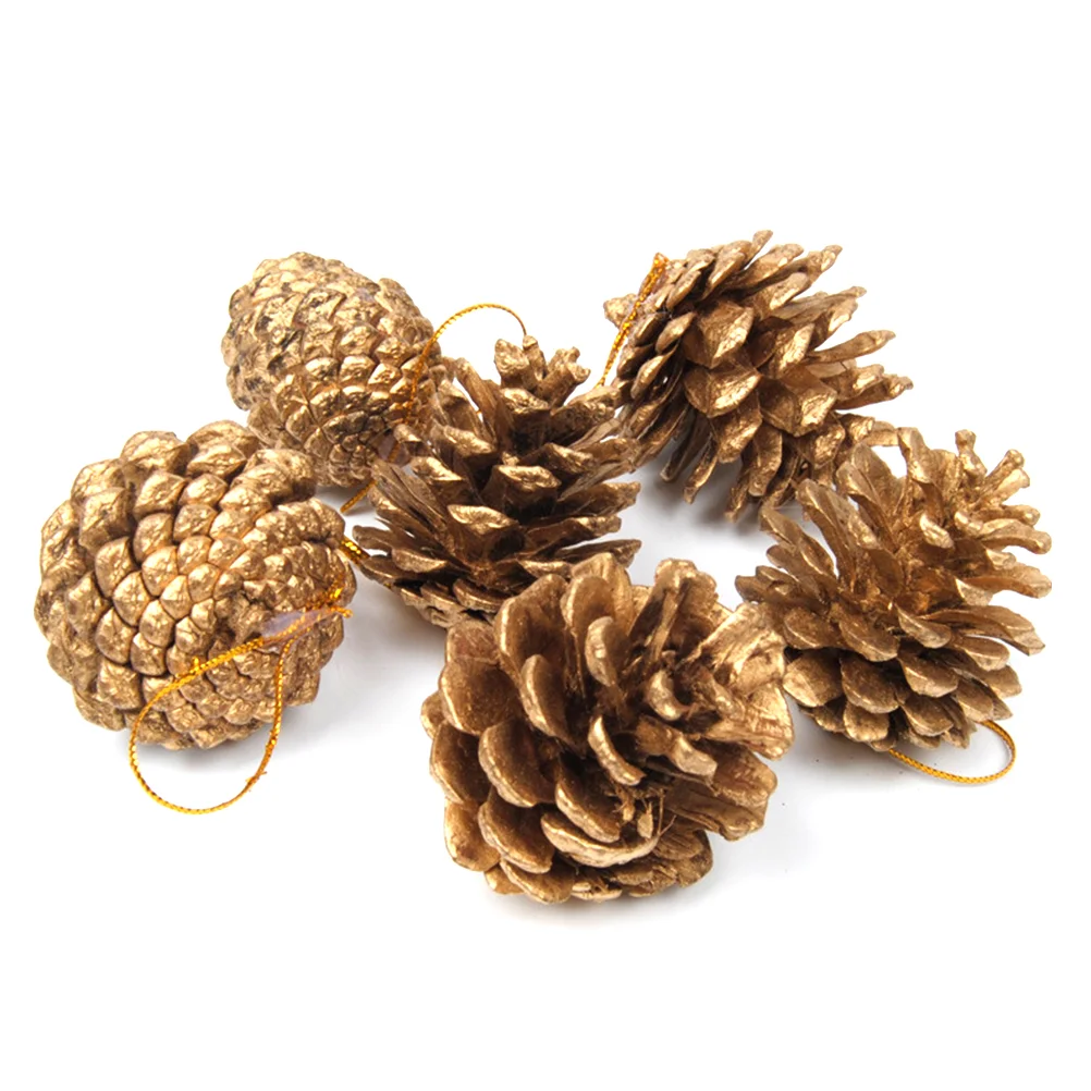 

Pine Christmas Tree Pinecone Cones Cone Pendant Ornaments Decorative Decorations Decoration Mini Craft Artificial Goldnatural