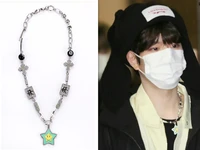 kpop straykids jin shengmin same necklace guochaofeng star fortune letter diamond pendant hip hop couple necklace gift cosplay