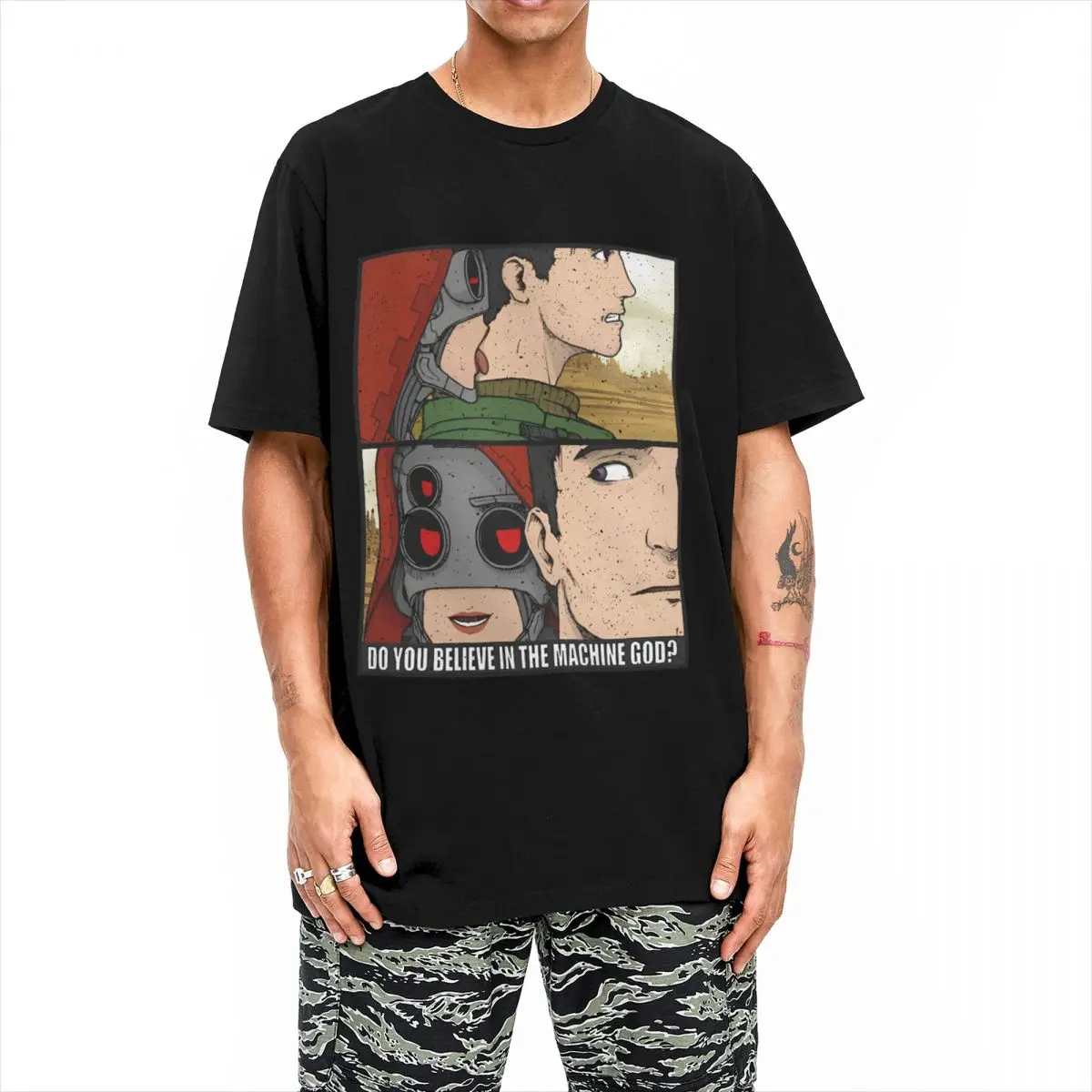 Warhammer 40k Мужчины Do You Believe In The Machine God Футболки 100 Хлопковые топы Футболка с