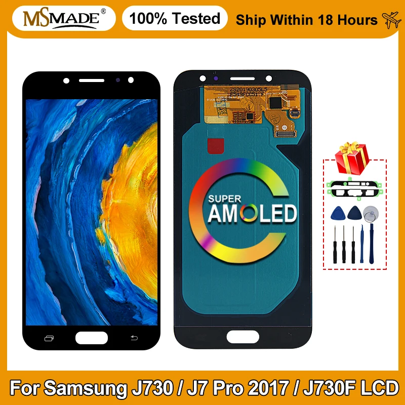 Super Amoled для Samsung J730 ЖК-дисплей Galaxy J7 Pro 2017 экран с дигитайзером в сборе J730F SM-J730FM