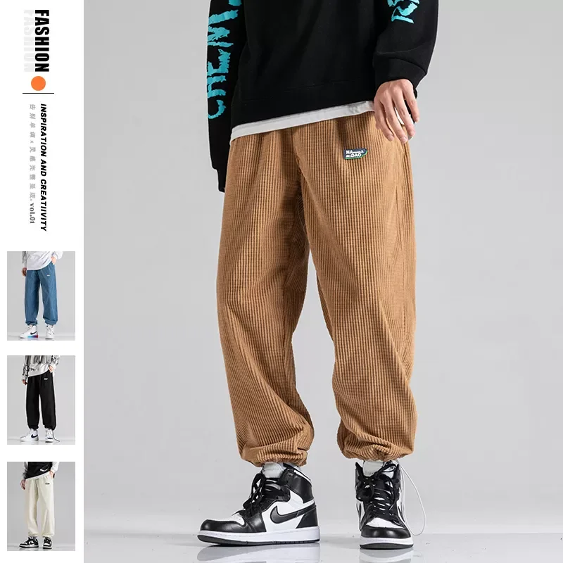 

Corduroy Harem Casual Men's Pants Solid Color Fashion Jogging Pants Autumn Men's Clothing Streetwear Spring Straight