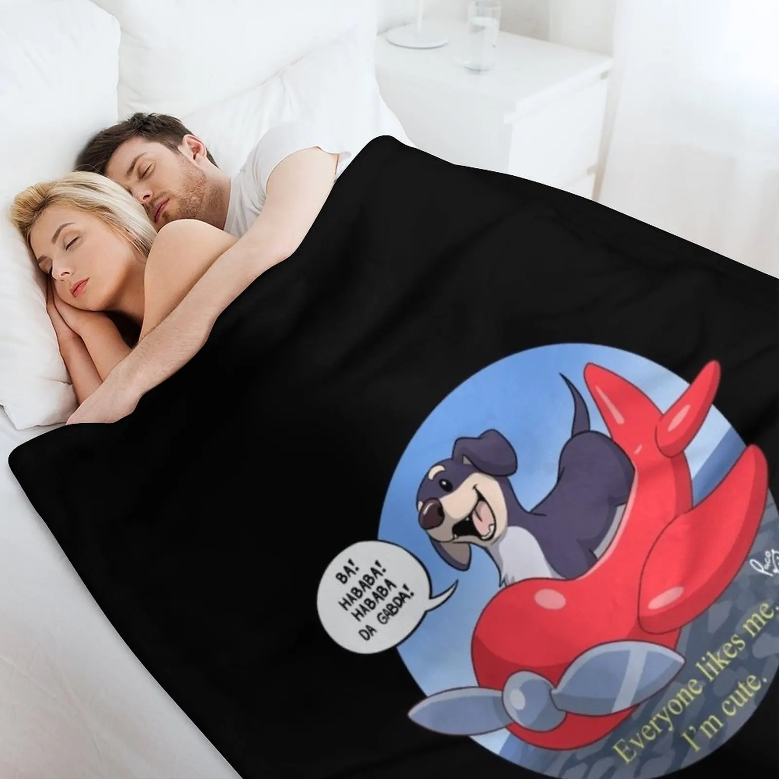 Плед Собака мудрости на диван лохматые рождественские подарки одеяла