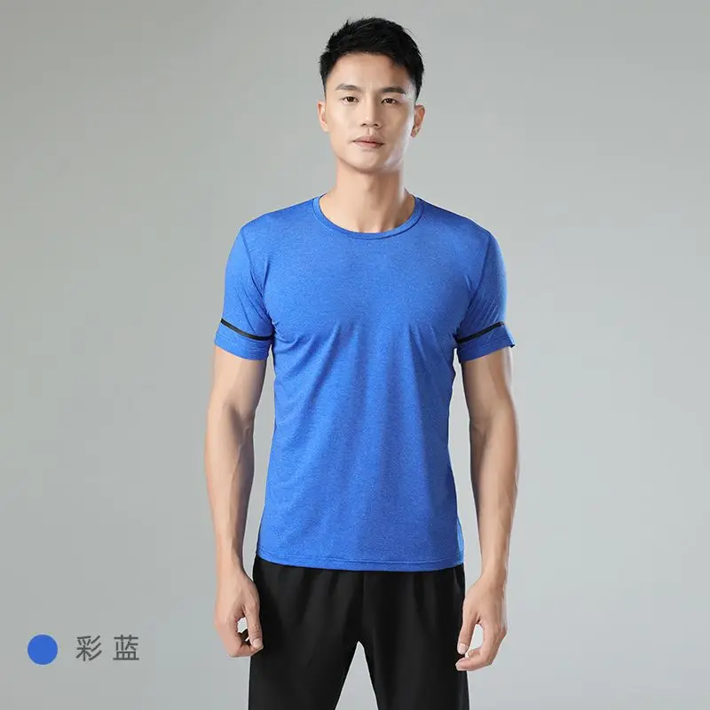 

Quick-drying Short-sleeved T-shirts Men T-shirt on Summer Home Fitness Big Yards Ice Silk Fitness Running Shirt