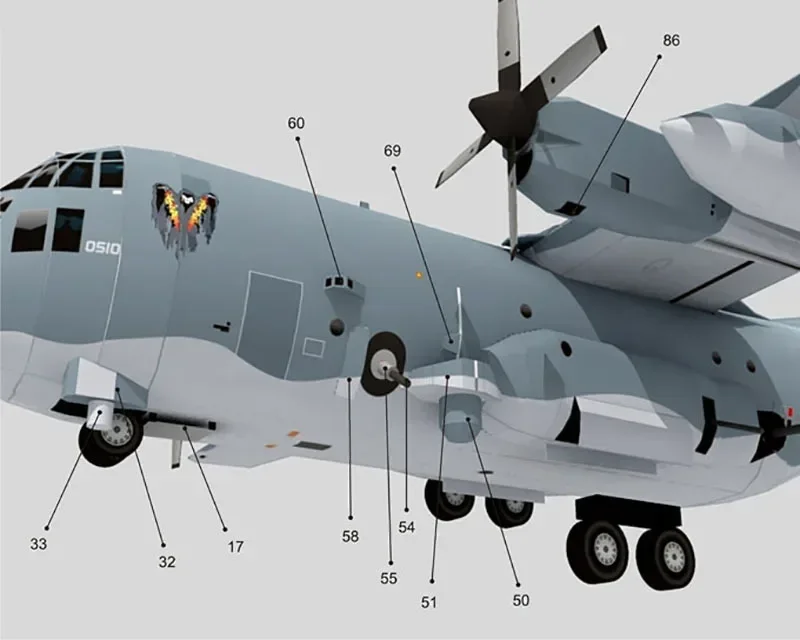 DIY 1:100 AC-130U жуткий пистолет атака-истребитель самолет бумажная модель сборка