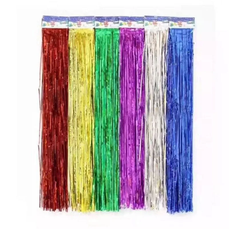 

10Pcs Metallic Glitter Foil Tinsel Fringe Curtain Party Backdrop Bachelorette Birthday Baby Shower For Wedding Xmas Decorations