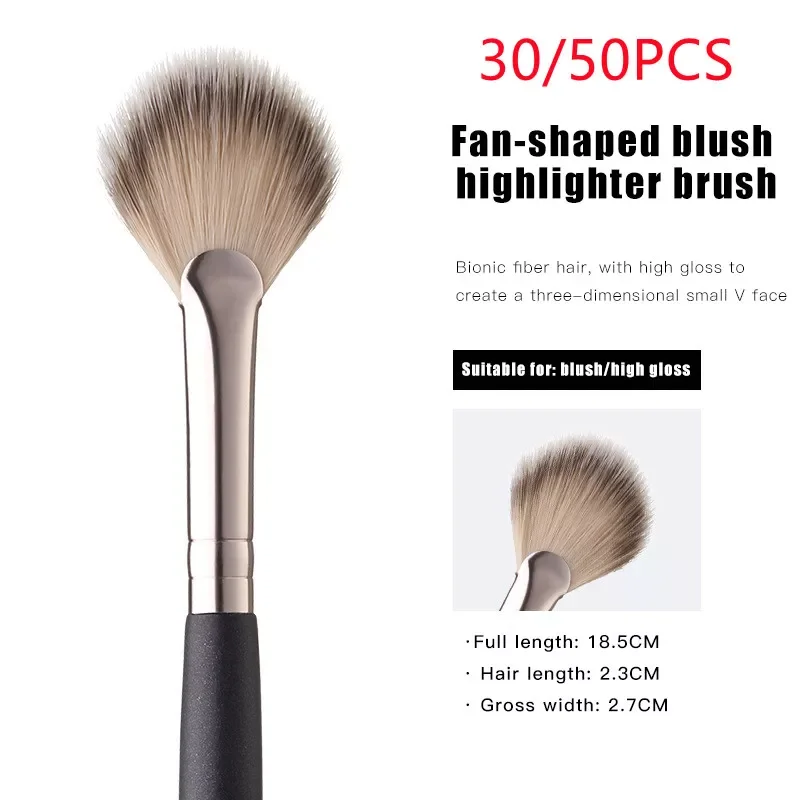 

NEW2023 30/50PCS Professional Fan Makeup Brush Blush Brush High Light&Loose Powder Brush Eyebrow Eyeshadow Brush Makeup Tool