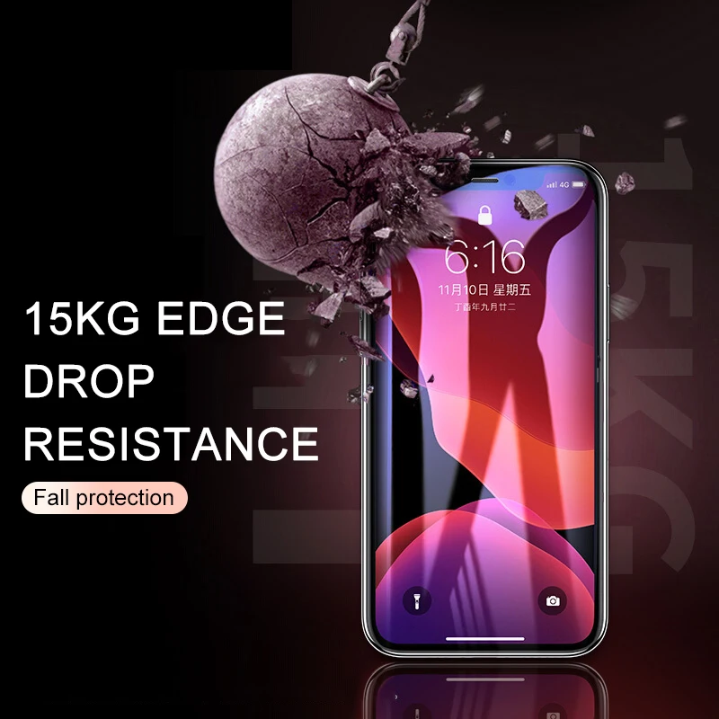 1 2pcs full cover protective glass on for iphone 11 12 13 pro max xs x xr 12 mini 6 6s 7 8 plus se 2020 screen protector glass free global shipping