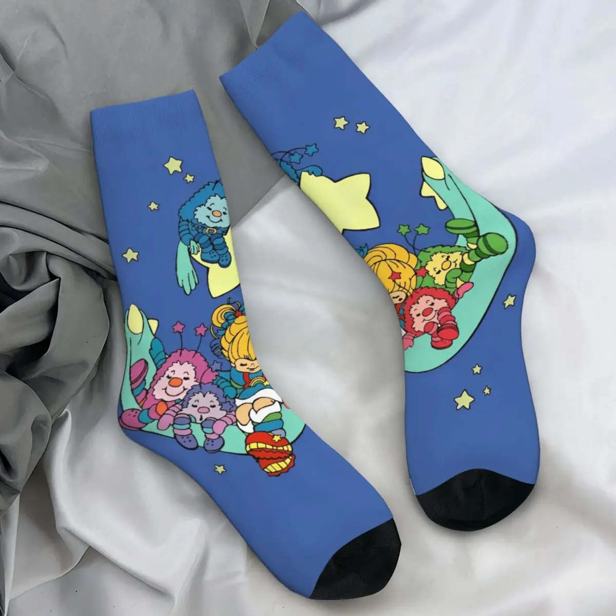 Радуга аниме британские чулки с узором модные носки зимние нескользящие мужские