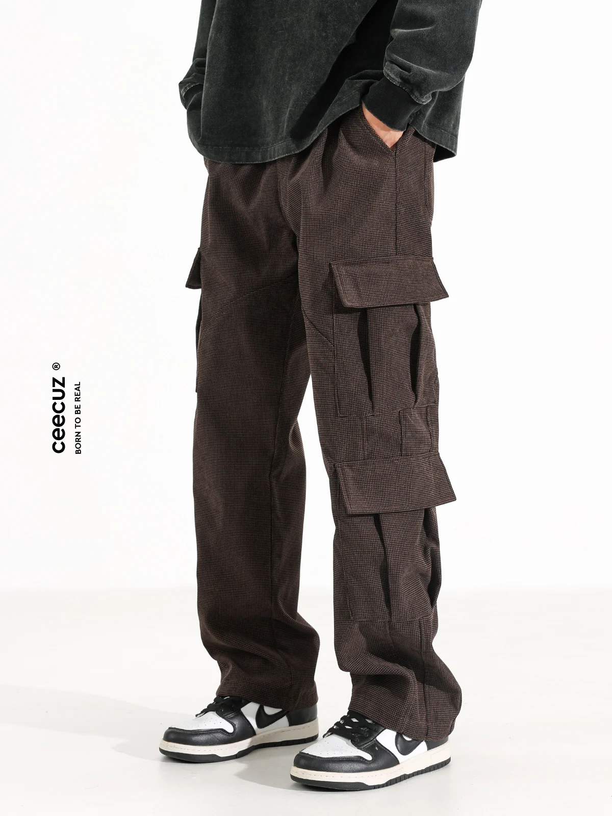 Ceecuz комбинезон с несколькими карманами и тяжелой текстурой мужские осенние