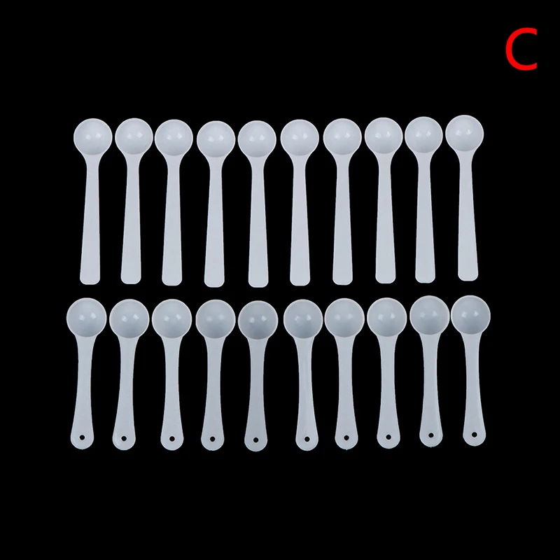 

20PCS/lot 1g Professional Plastic 1 Gram Scoops/Spoons For Food/Milk/Washing Powder/Medcine White Measuring Spoons