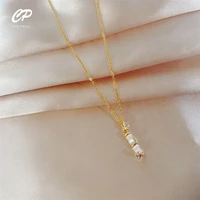 fashion simple ladies bamboo shaped pendant korean womens collarbone chain exquisite gift fashion jewelry short necklace