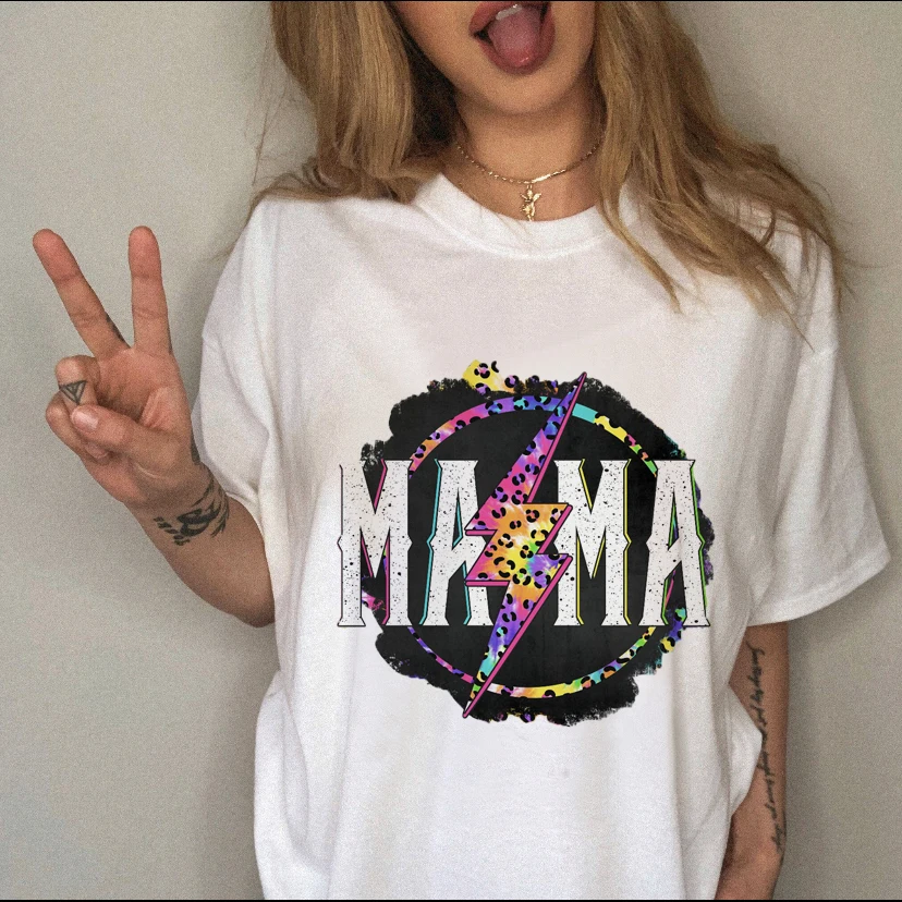

Short Sleeve Casual Top Print T Shirt Fashion Summer Women Mom Skull Funny 90s Female Tshirts Cartoon Graphic Tee T-Shirt