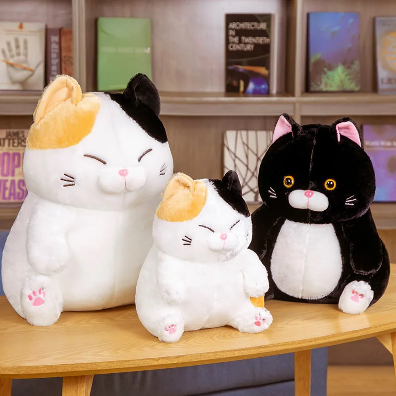 

28CM Children's Stuffed Plush Doll Patchwork Lucky Cat Shaped Plaything Funny Birthday Gift For Girls Boys