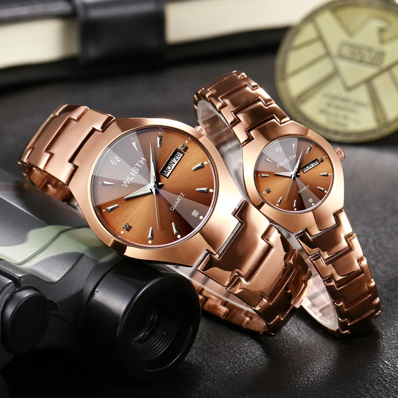 Male Clock for Couple 2022 Tungsten Steel Style Quartz Watches Men Women Top Brand Luxury Famous Wristwatch Relogio Masculino