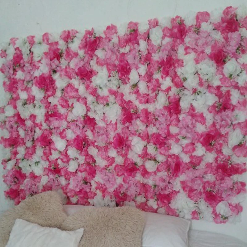 

Artificial Flower Wall Panels 16 x 24" Flower Wall Mat Silk Rose Flower Panels for Backdrop Wedding Wall Photography Décor