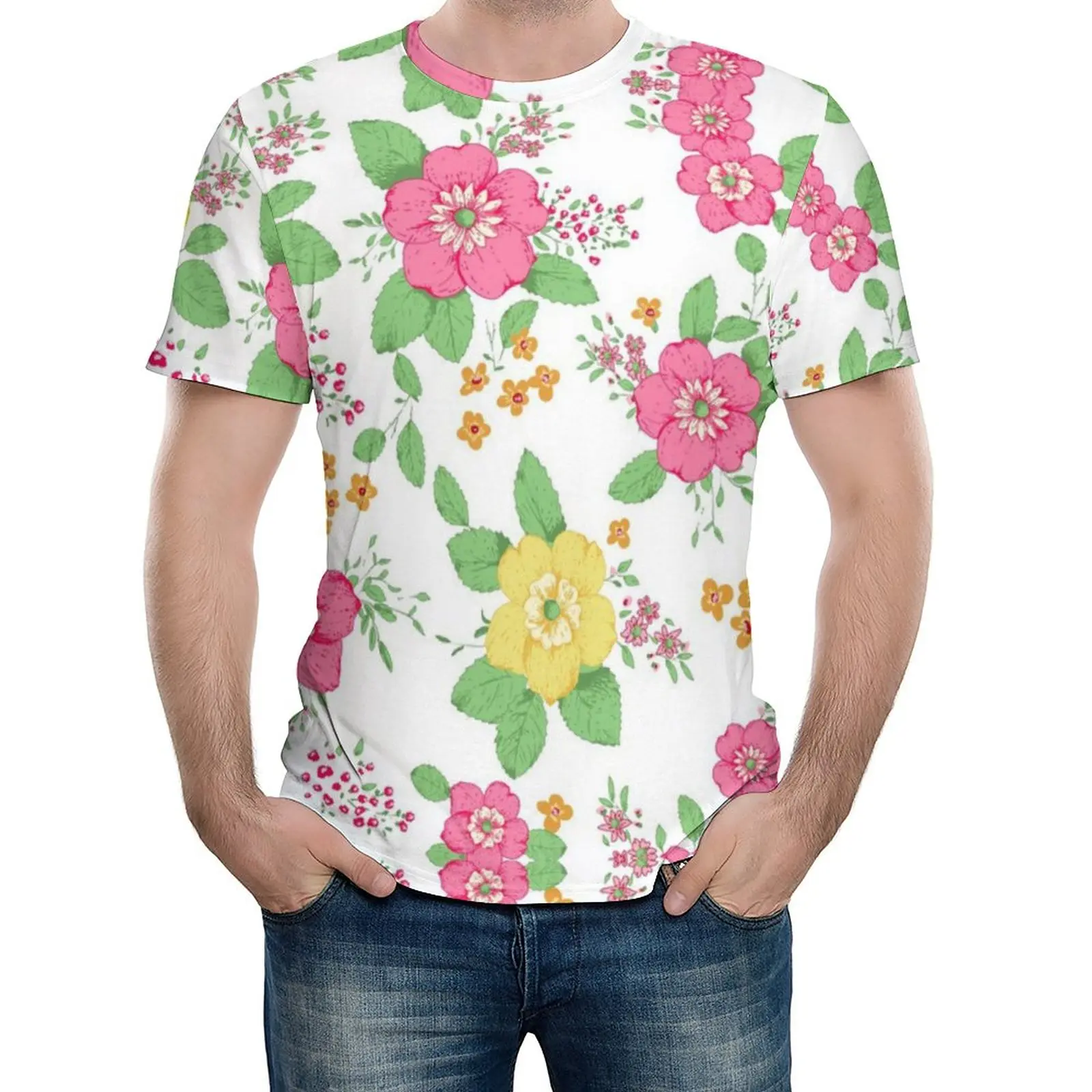 

T-shirts Shabby Chic Rose Background Vinyl Wall Mural Th Unique Home USA Size High Grade