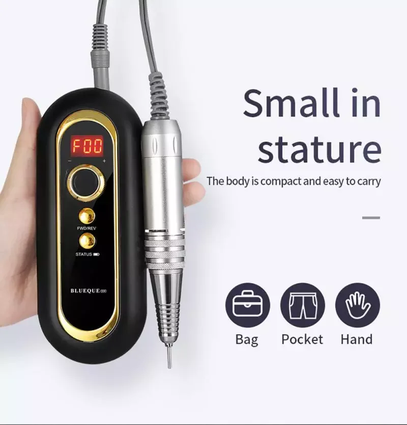 

NEW2023 Nail Drill Machine 30000 RPM Rechargeable Nail Gel Polisher for Manicure Machine Nail Drill With Full LCD Display