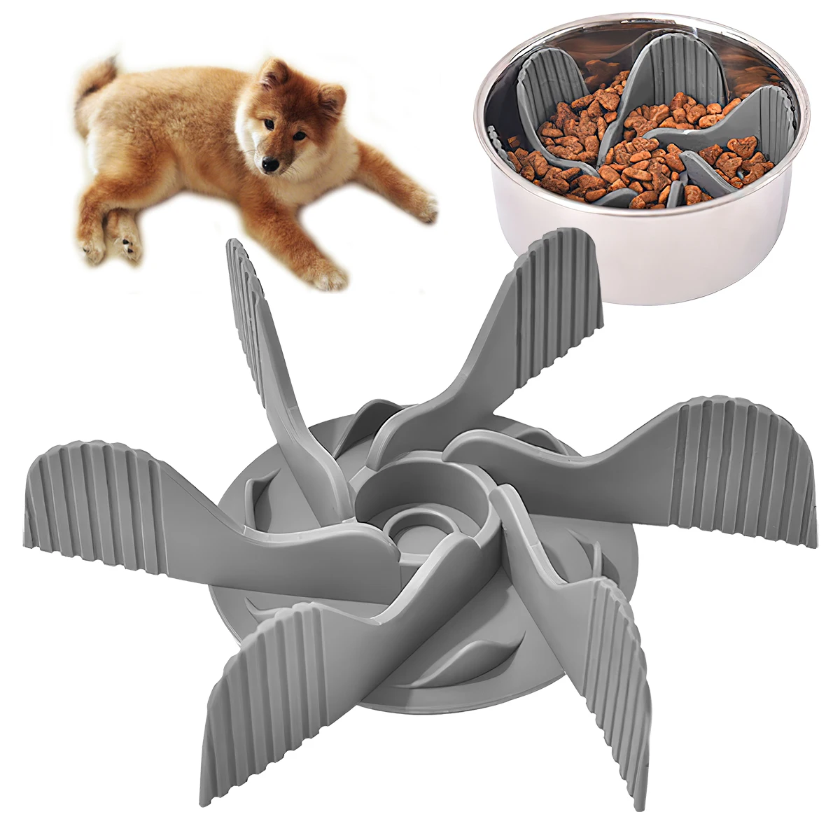 

Slow Feeder Dog Bowls Insert Dog Bowl Slow Feeder Silicone Strong Suction Cup Feeder Insert Safe Soft Firm Slow Feeder Bowl