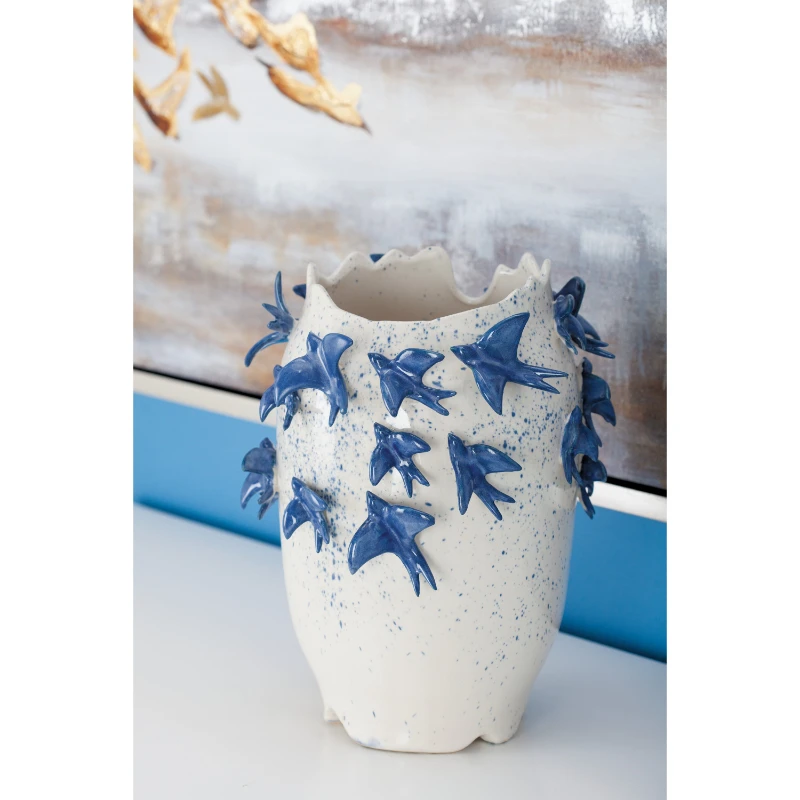 

Bird 3D White Ceramic Vase