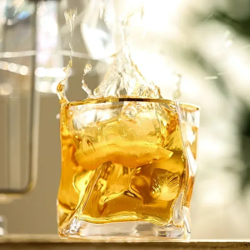 Стеклянная чашка для виски в японском стиле ручная работа форма оригами спиртные