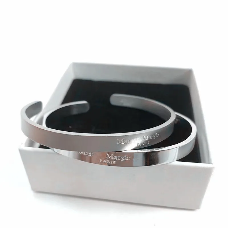 Luxury Margiela MM6 Bracelets Bangles Fashion Titanium Steel Classic MM Open-ended Couple Personalized Pulseras Jewelry Joyas