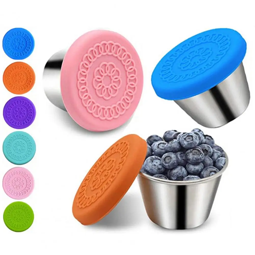 

70ml Condiment Container Leakproof Strong Sealing Food Grade Tableware Anti-rust Stainless Steel Condiment Containers with Lid