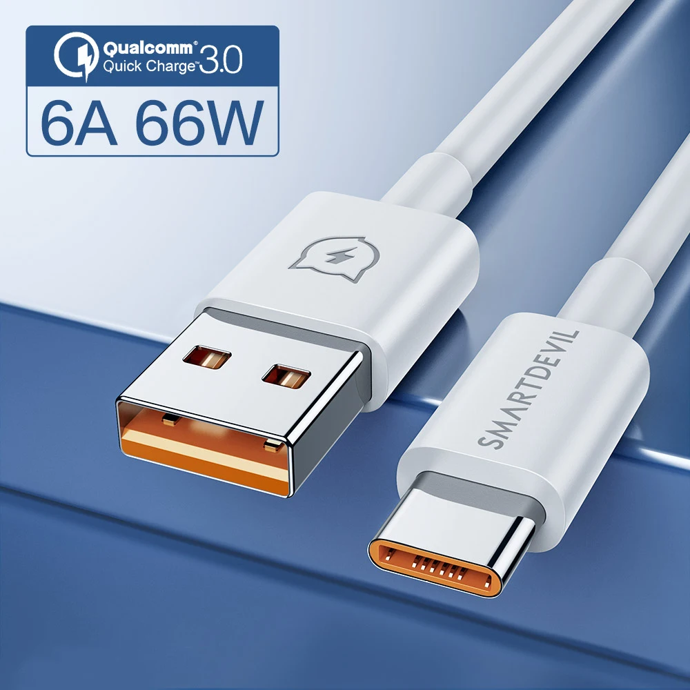 

USB-кабель SmartDevil типа C 6A для Samsung Xiaomi Mi Huawei, быстрая зарядка USB Type-C 3A, зарядное устройство, кабели Micro USB