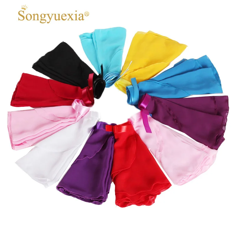 

Женская шифоновая балетная пачка songyuexia, танцевальная юбка, шарф для танцев, скейтбординга, 3 размера, Базовая тренировочная балетная юбка для девочек, 11 цветов