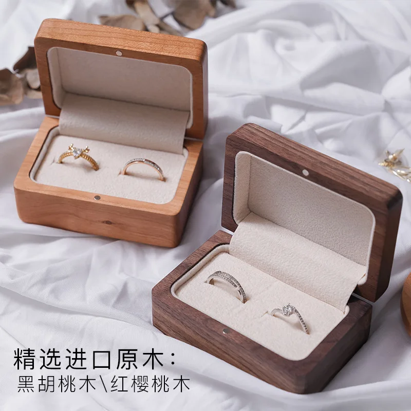 

High-Grade Wedding Ring Box Proposal Ceremony Diamond Ring Box Wedding Wooden Ring Box Storage