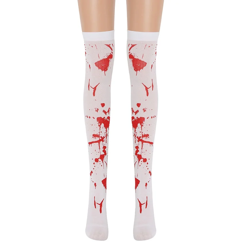 

Halloween socks masquerade costume accessories over the knee irregular bleeding socks stockings halloween stockings sexy