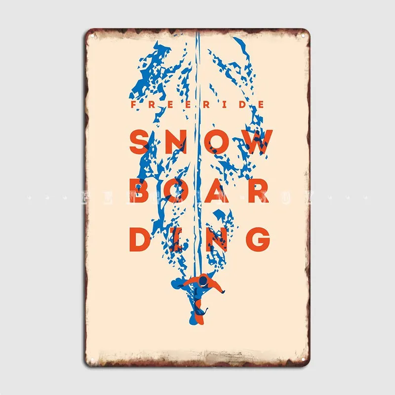 

Snowboarder Snow Divide Metal Sign Club Kitchen Wall Decor Custom Tin Sign Poster