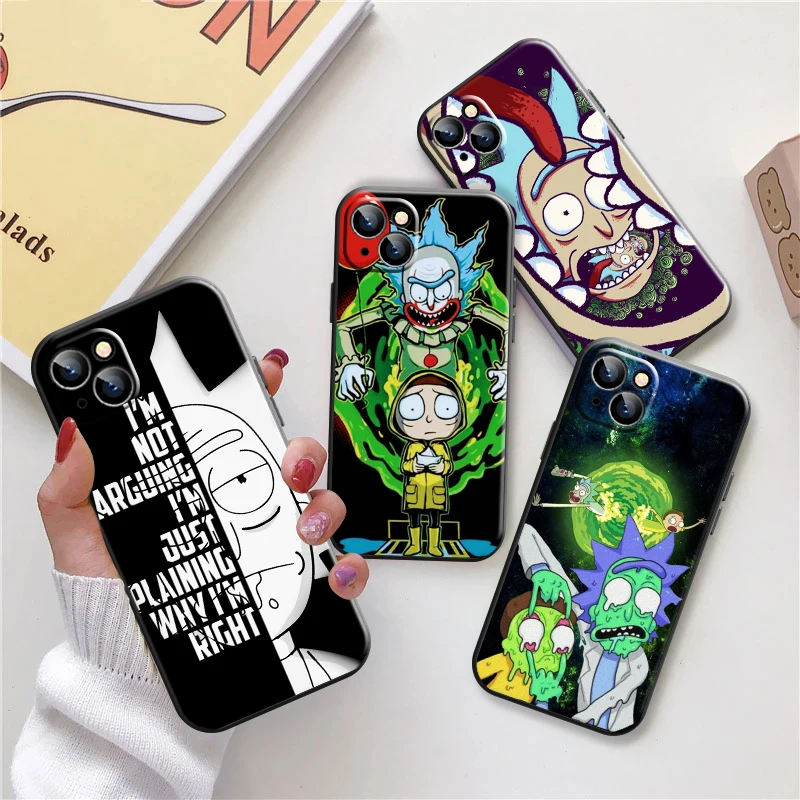 

Rick Mort Anime Phone Case For iPhone 11 13 Pro MAX 7 8 Plus 7 8 6 6S XS XR XS Max 12 Pro Mini Silicone Case Soft Back Cover TPU