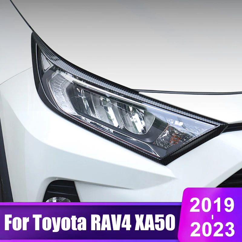 

For Toyota RAV4 XA50 2019 2020 2021 2022 2023 RAV 4 Hybrid Car Front Headlights Trim Frame Cover Moulding Accessories