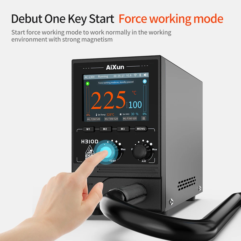 AIXUN H310D 1000 Вт бессвинцовый фен, мощный нагревательный сердечник, облачные данные, сварочная паяльная станция, пневматический пистолет, инструмент (art.: 3920cb35eaba9) - 3920cb35eaba9