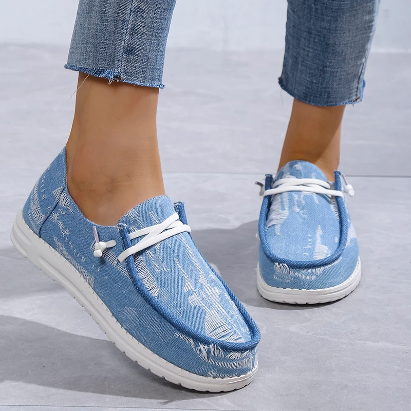 2022 Women Flats Summer Casual Shoes Female Breathable Slip on Light Blue  Loafers Canvas Sneakers Fashion Size 43 Women Shoes - купить по выгодной  цене | AliExpress