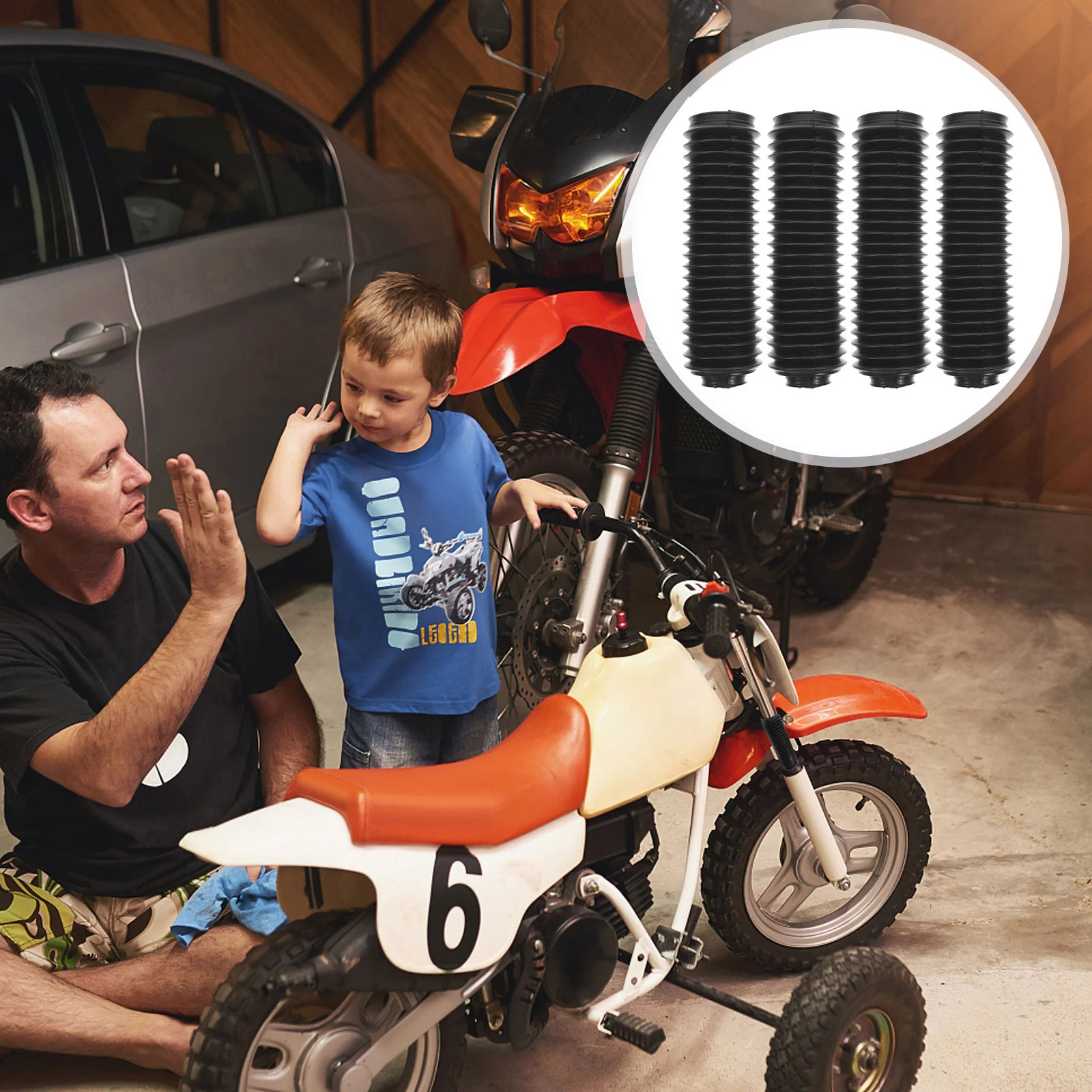 

4 Pcs Motorcycle Shock Absorber Boots Men Motorcycle Repair Kit SUV Dust Cover Rubber Motorcycle Accessories Man