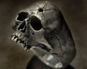 

Vintage Death's Head Skull Stainless Steel Ring for Men Gothic Punk Crossbones Skeleton Skull Ring Retro Mens Rock Biker Jewelry