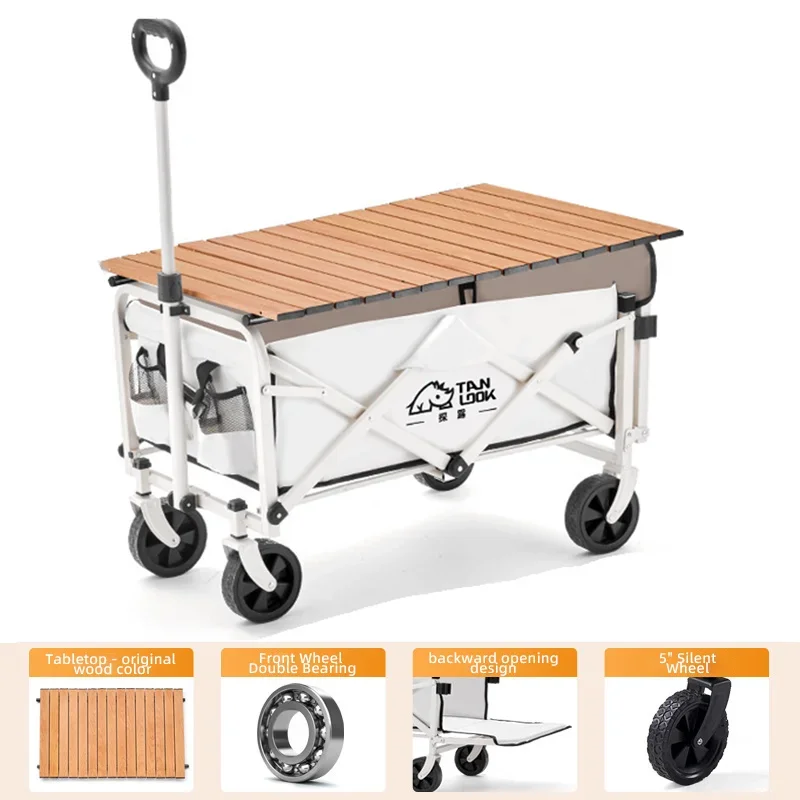 

Outdoor Camping Vehicle Set Up Stalls Picnic Camping Camping Carts Foldable Handcarts Traveling Portable Handheld Carts
