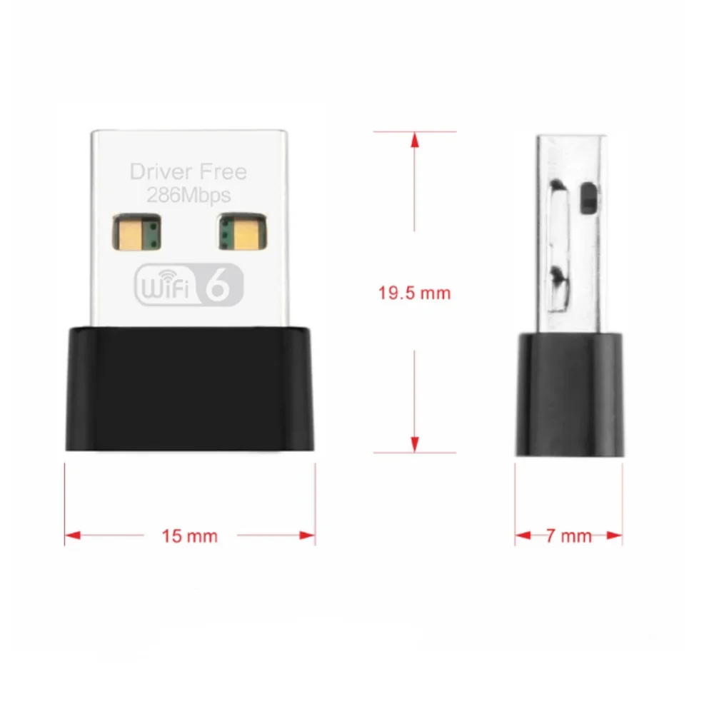300 Мбит/с WIFI 6 адаптер AX286 сетевая карта Mini USB ключ 2 4 ГГц 802.11AX прием сигнала для ПК