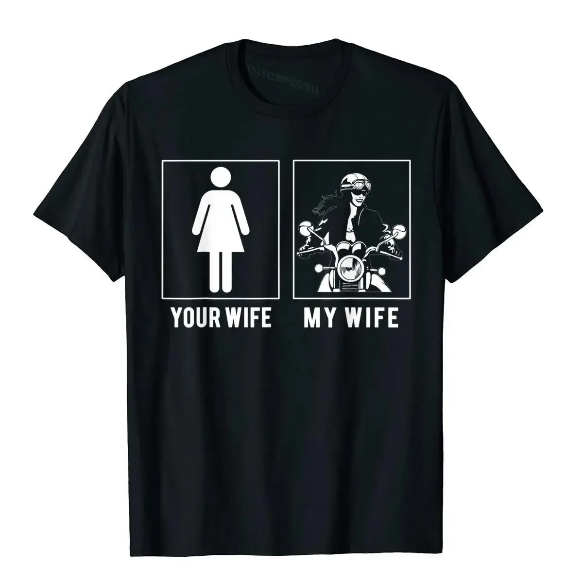 Новое поступление футболки MOTOCYCLE YOUR WIFE MY праздничные новинки топы футболка