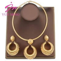 fashion jewelry dubai gold plated earrings necklace wedding jewelry sets for women luxury jewelry 2022 wedding for bridal