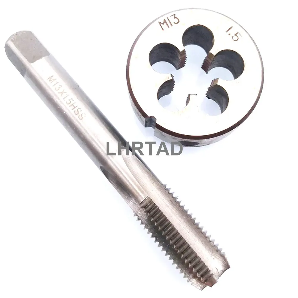 2 шт. метрический размер ISO резьбовой кран и штамп из быстрорежущей стали M13X0.5 тонкая Резьбовая пробка прямая канавка краны наборы штампов M13X1