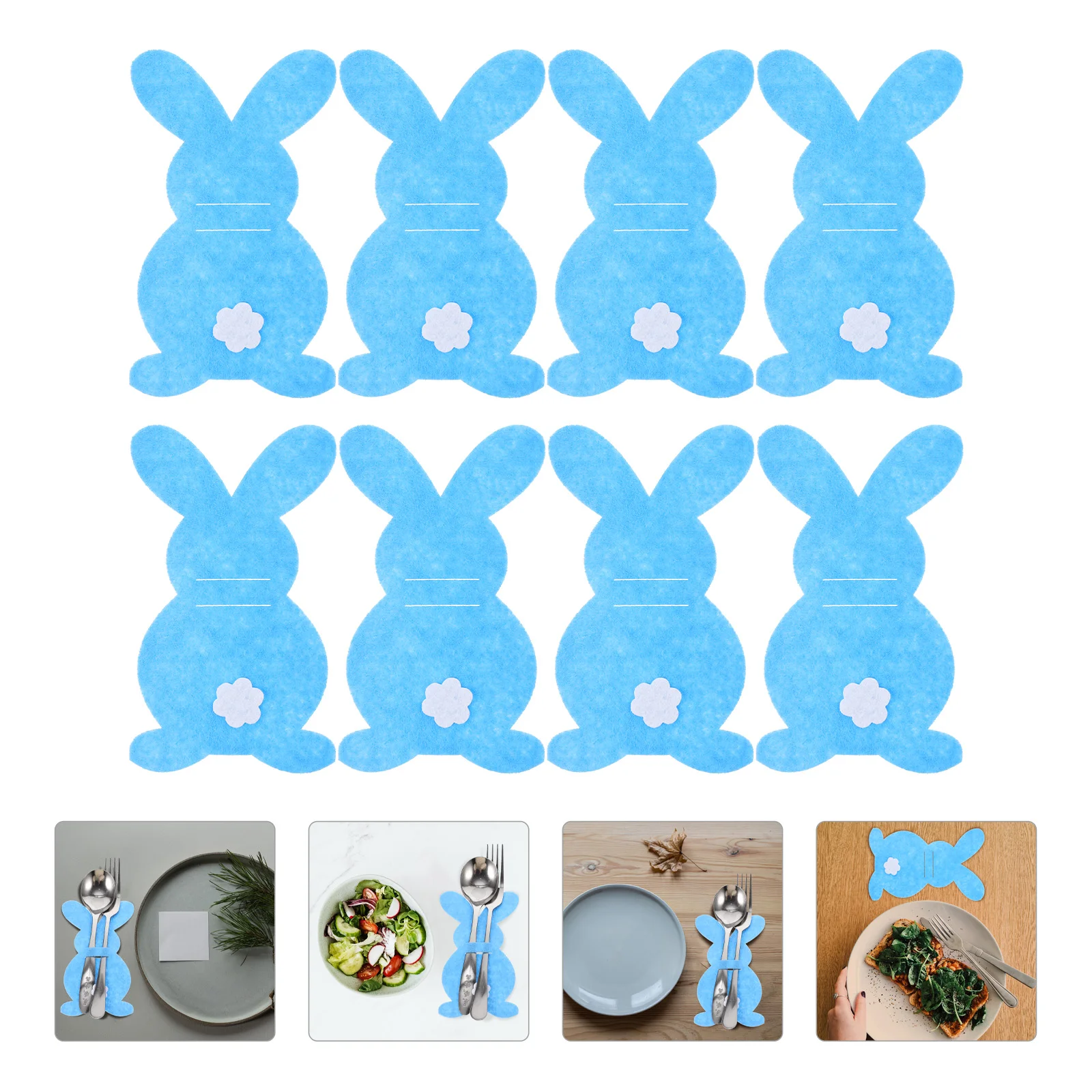 

Easter Cutlery Holder Silverware Bunny Tableware Pouch Rabbit Party Utensil Holders Table Fork Flatware Forks Decor Decoration