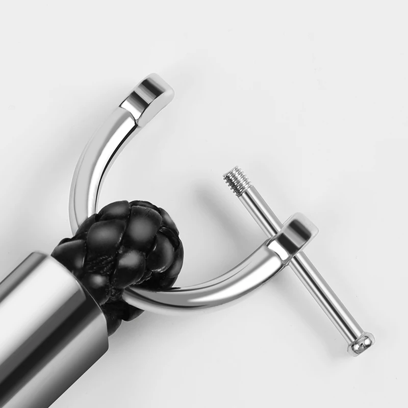 Стайлинг автомобиля 3D металлический + кожаный плетеный веревочный брелок для Audi