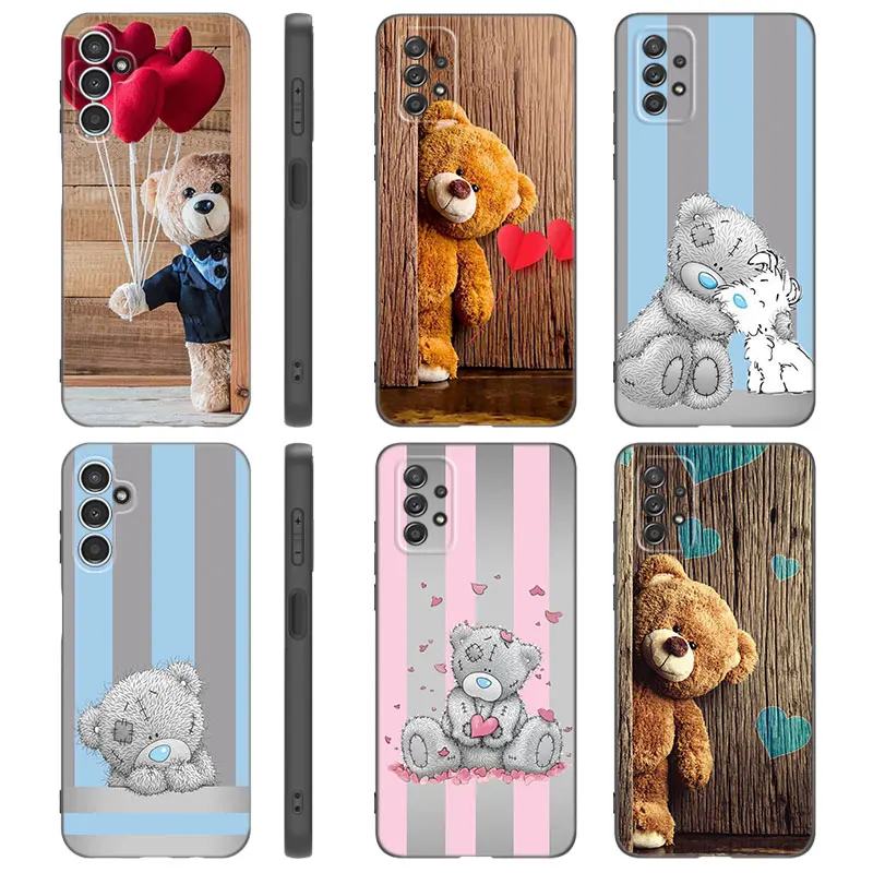 Милый чехол для телефона Тедди Samsung A13 A22 A24 A32 4G A25 A34 A35 A52S A53 A54 A55 A73 5G A12 A14 A15 A23 A31 A33 A50