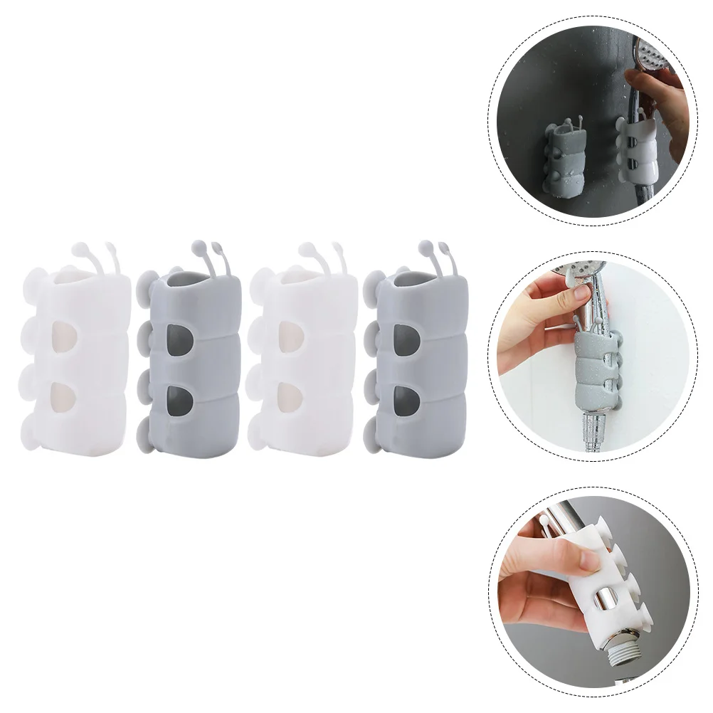 

4 Silicone Bathroom Suction Cup Handheld Bracket Wall Mount Shower Wand Holder for Home Bathroom Toilet